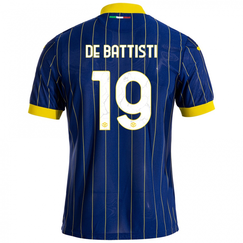 Homme Maillot Davide De Battisti #19 Bleu Jaune Tenues Domicile 2024/25 T-Shirt Belgique