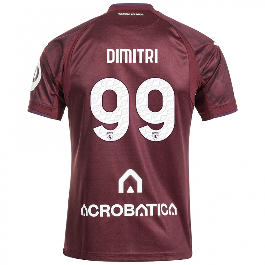 Homme Maillot Matteo Dimitri #99 Bordeaux Blanc Tenues Domicile 2024/25 T-Shirt Belgique