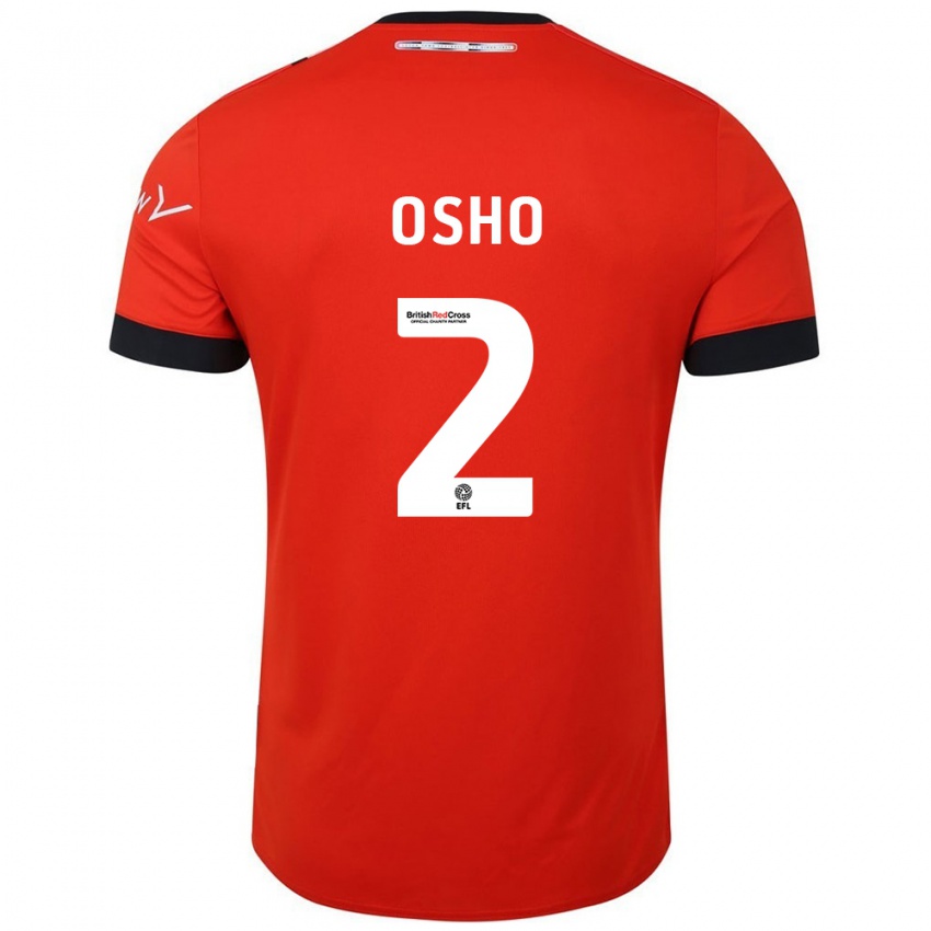 Herren Gabriel Osho #2 Orange Schwarz Heimtrikot Trikot 2024/25 T-Shirt Belgien