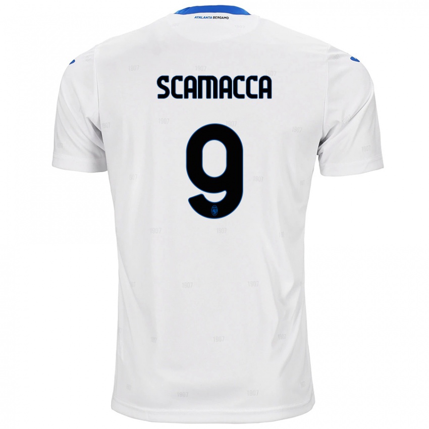 Heren Gianluca Scamacca #9 Wit Uitshirt Uittenue 2024/25 T-Shirt België