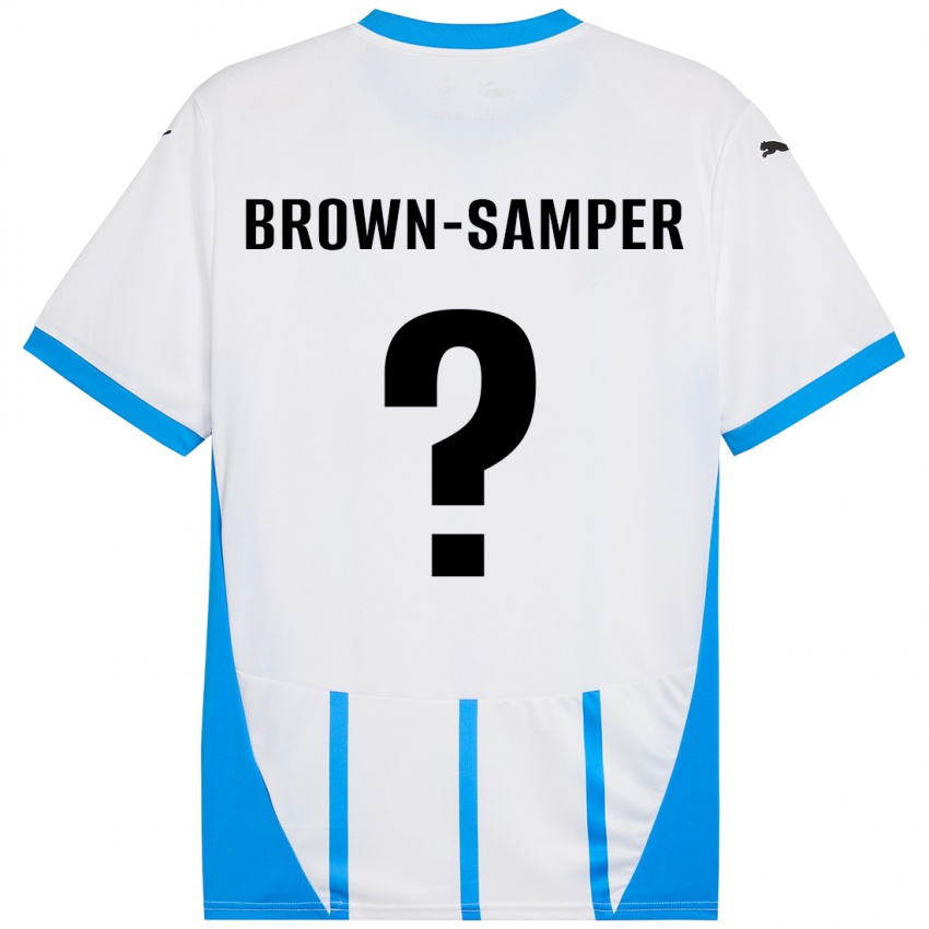 Homme Maillot Isaac Brown-Samper #0 Blanc Bleu Tenues Extérieur 2024/25 T-Shirt Belgique