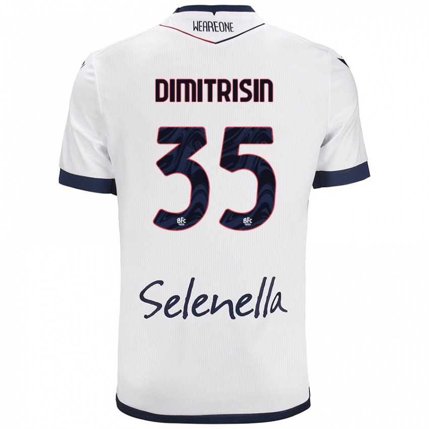 Herren Danila Dimitrișin #35 Weiß Königsblau Auswärtstrikot Trikot 2024/25 T-Shirt Belgien