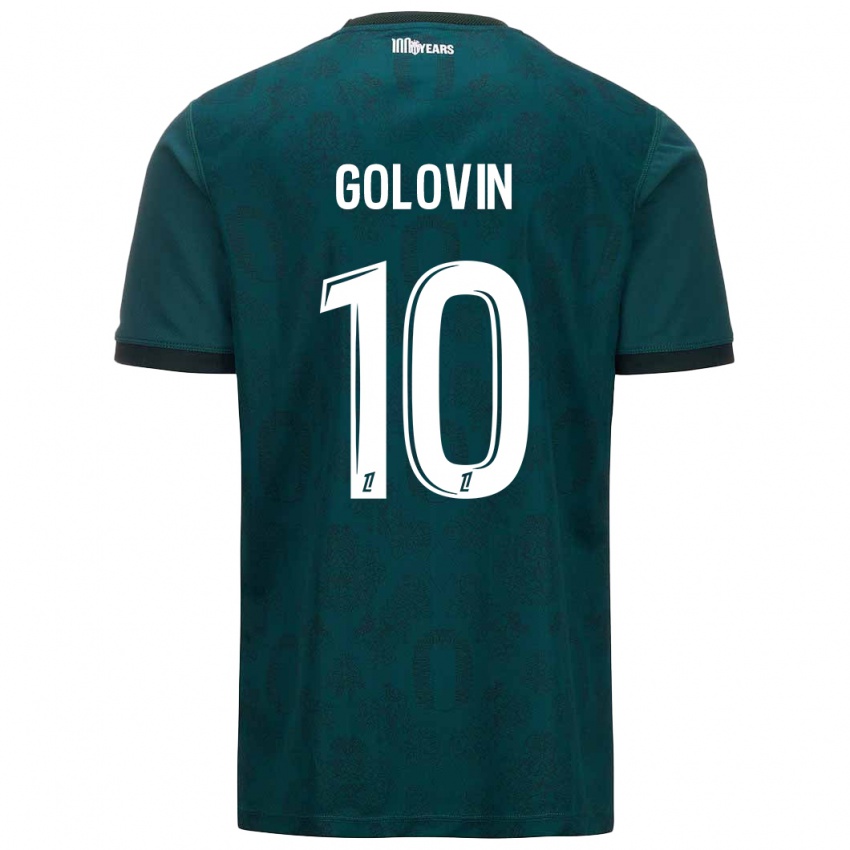 Homme Maillot Aleksandr Golovin #10 Vert Foncé Tenues Extérieur 2024/25 T-Shirt Belgique