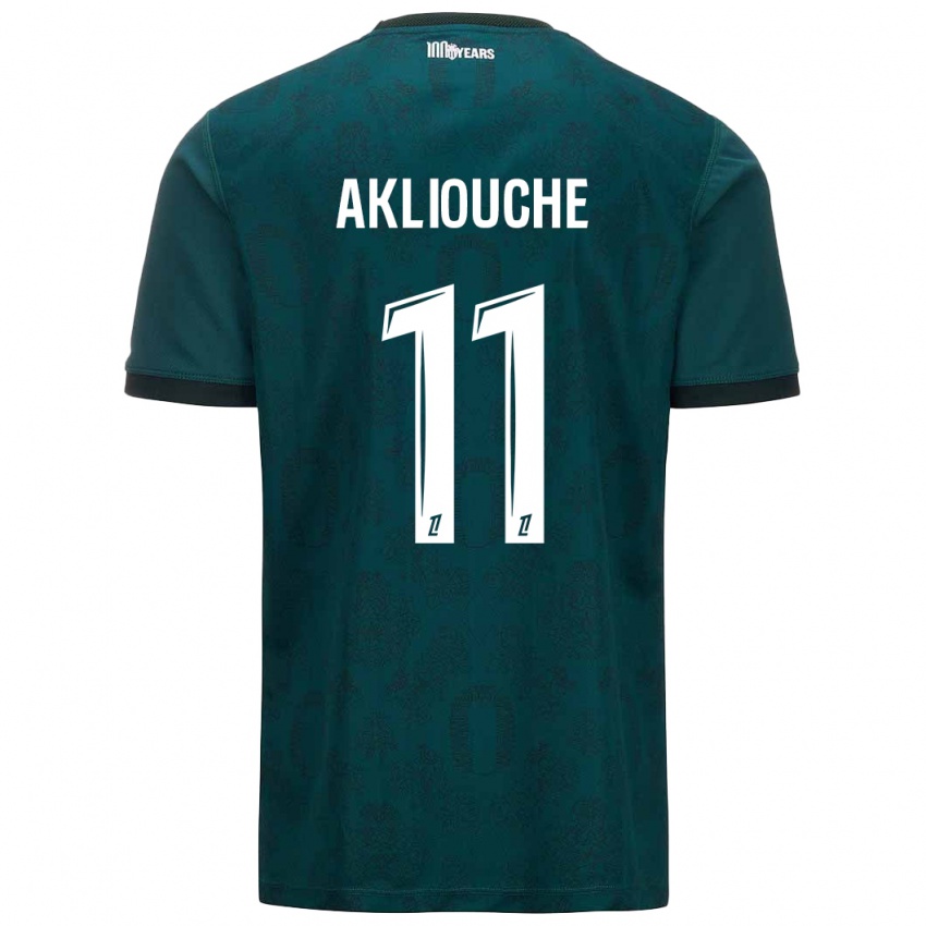 Homme Maillot Maghnes Akliouche #11 Vert Foncé Tenues Extérieur 2024/25 T-Shirt Belgique