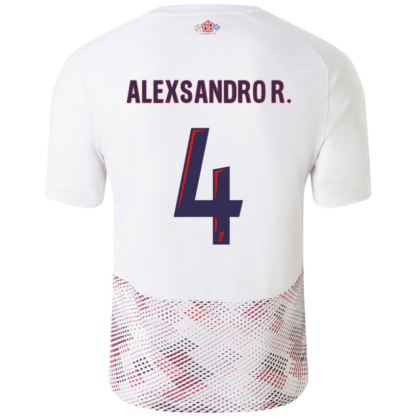 Homme Maillot Alexsandro Ribeiro #4 Blanc Bleu Royal Tenues Extérieur 2024/25 T-Shirt Belgique