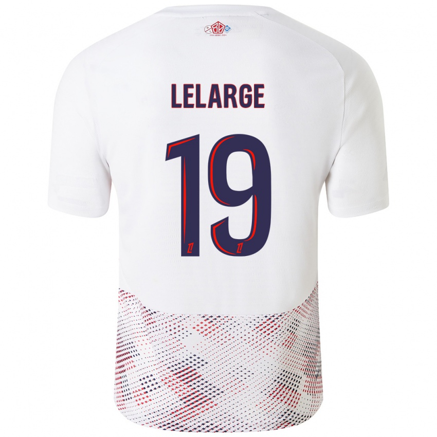 Homme Maillot Claire Lelarge #19 Blanc Bleu Royal Tenues Extérieur 2024/25 T-Shirt Belgique