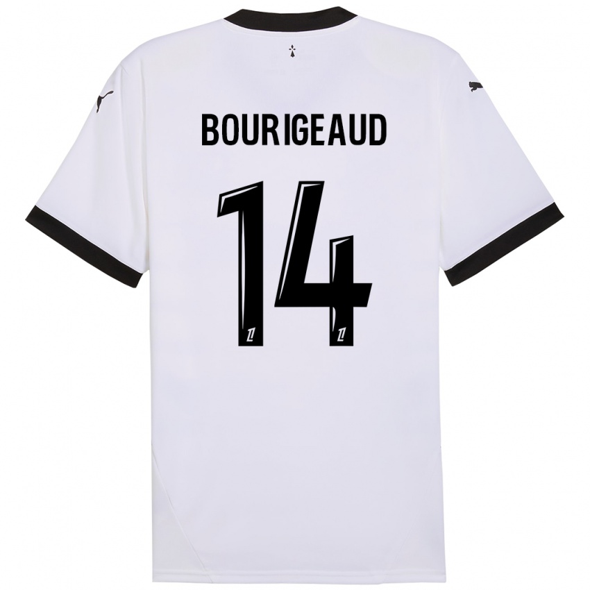 Heren Benjamin Bourigeaud #14 Wit Zwart Uitshirt Uittenue 2024/25 T-Shirt België