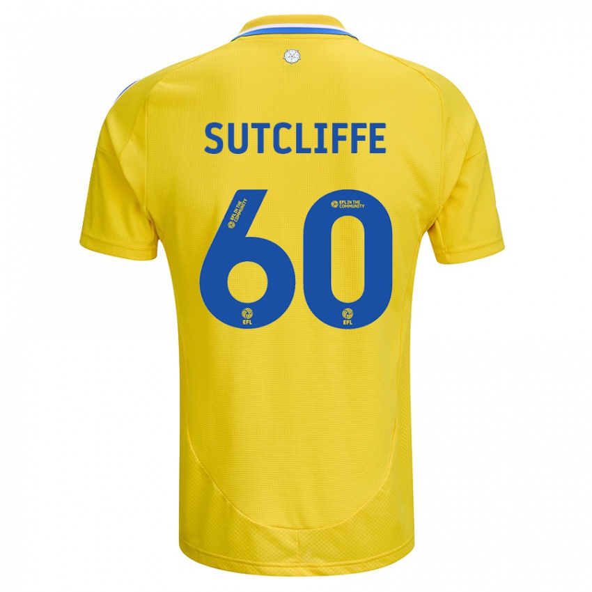 Heren Harvey Sutcliffe #60 Geel Blauw Uitshirt Uittenue 2024/25 T-Shirt België