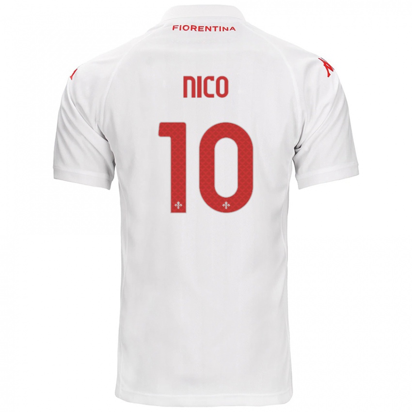 Heren Nicolas Gonzalez #10 Wit Uitshirt Uittenue 2024/25 T-Shirt België