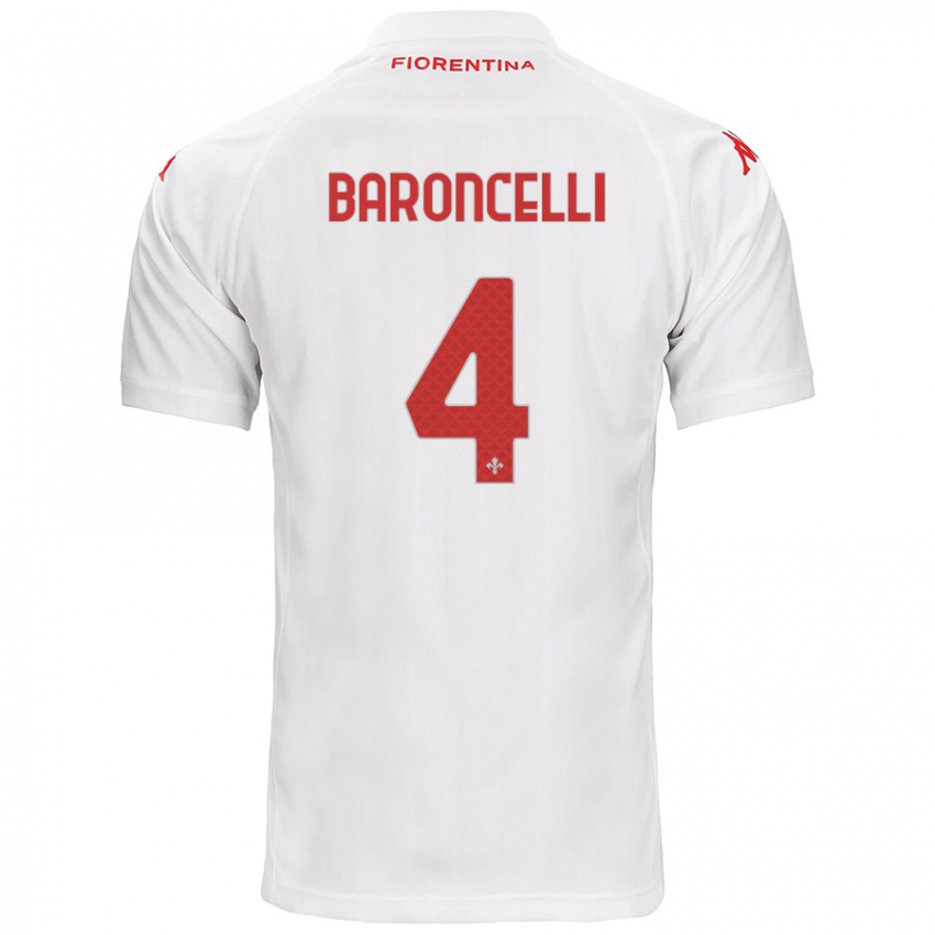 Heren Leonardo Baroncelli #4 Wit Uitshirt Uittenue 2024/25 T-Shirt België