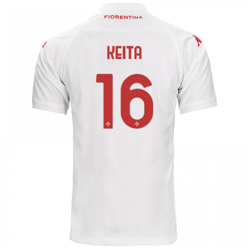 Heren Bala Keita #16 Wit Uitshirt Uittenue 2024/25 T-Shirt België