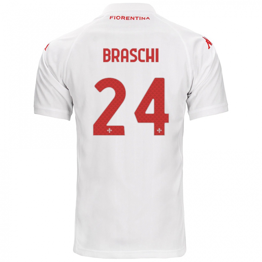 Heren Riccardo Braschi #24 Wit Uitshirt Uittenue 2024/25 T-Shirt België