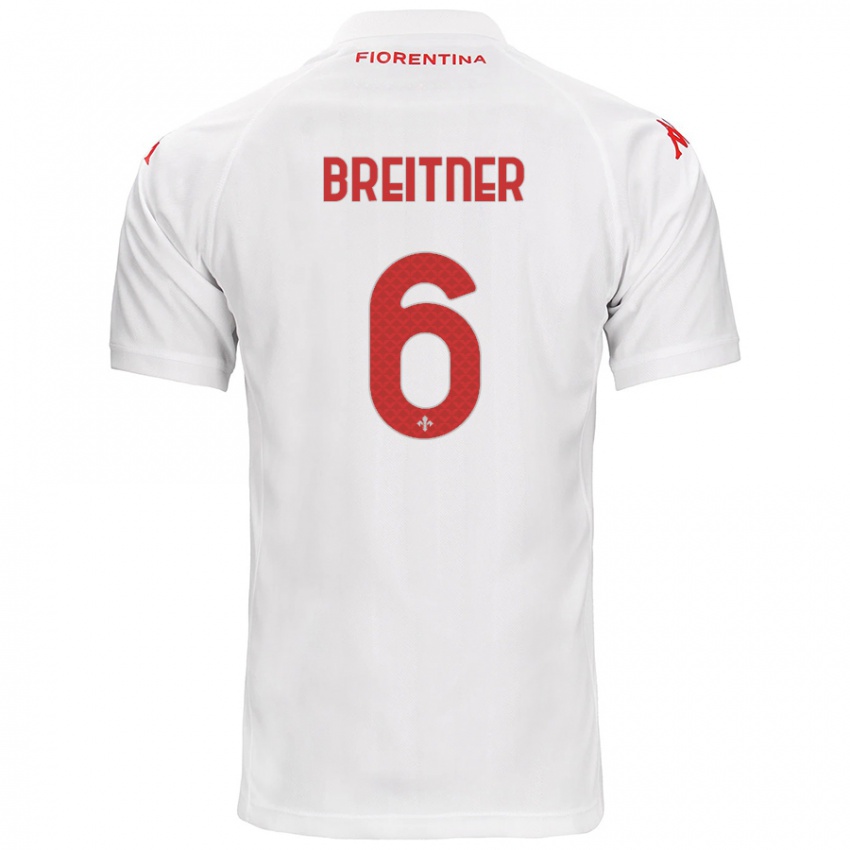 Herren Stephanie Breitner #6 Weiß Auswärtstrikot Trikot 2024/25 T-Shirt Belgien