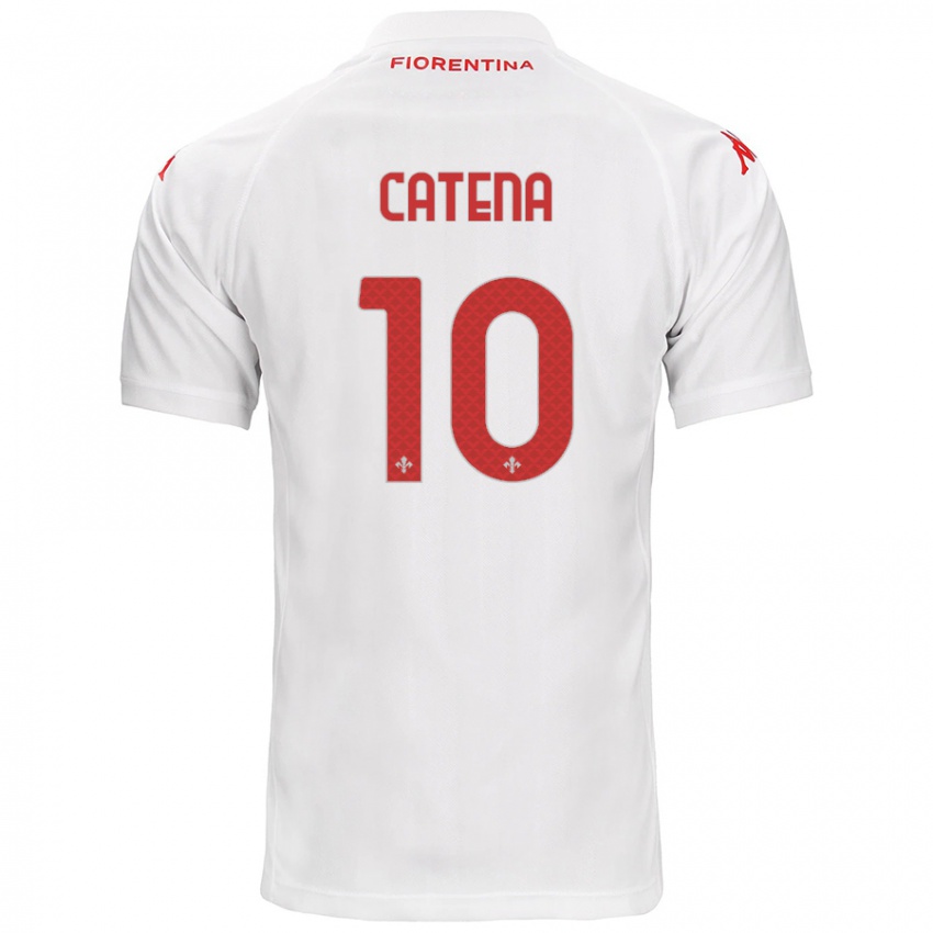 Heren Michaela Catena #10 Wit Uitshirt Uittenue 2024/25 T-Shirt België