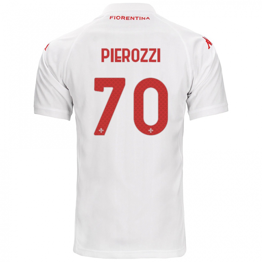 Herren Niccolo Pierozzi #70 Weiß Auswärtstrikot Trikot 2024/25 T-Shirt Belgien