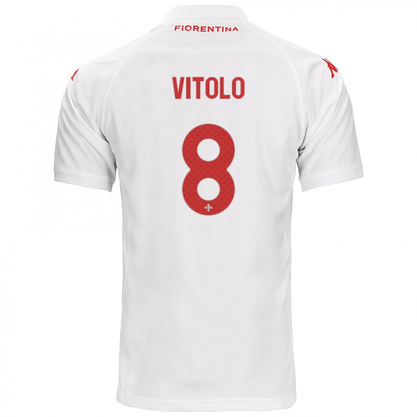 Heren Federico Vitolo #8 Wit Uitshirt Uittenue 2024/25 T-Shirt België