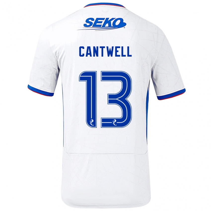 Homme Maillot Todd Cantwell #13 Blanc Bleu Tenues Extérieur 2024/25 T-Shirt Belgique