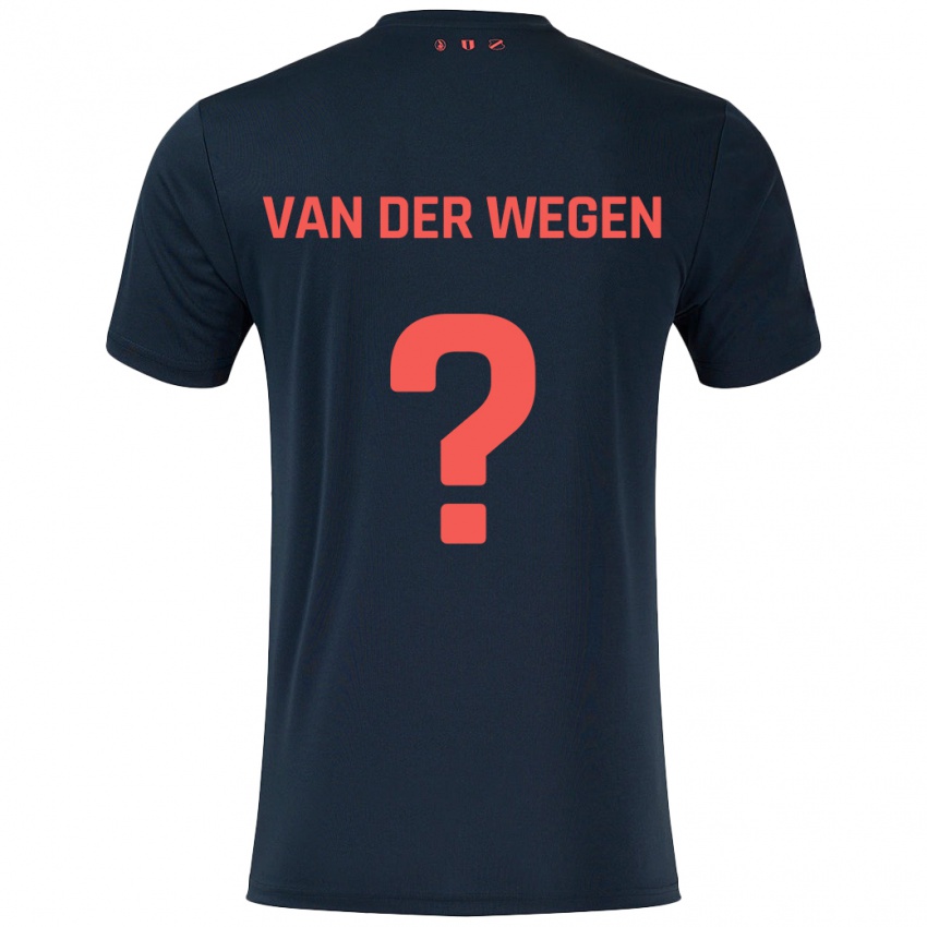 Heren Sil Van Der Wegen #0 Zwart Rood Uitshirt Uittenue 2024/25 T-Shirt België