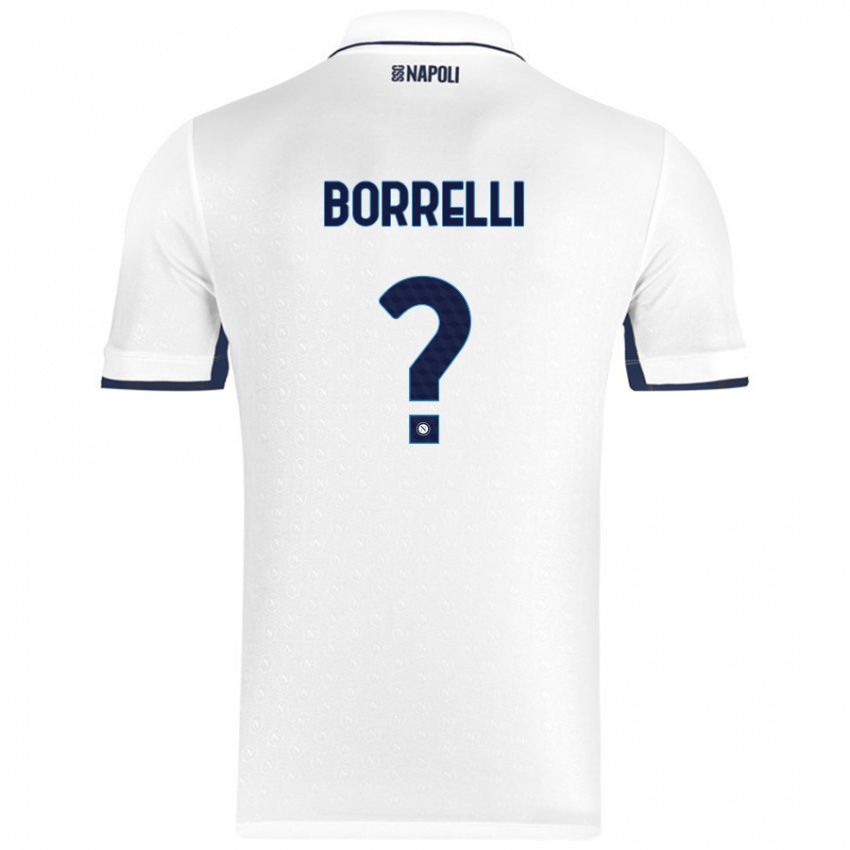 Heren Ciro Borrelli #0 Wit Koningsblauw Uitshirt Uittenue 2024/25 T-Shirt België