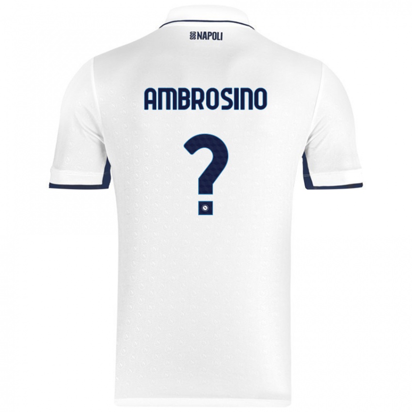 Heren Ambrosino #0 Wit Koningsblauw Uitshirt Uittenue 2024/25 T-Shirt België