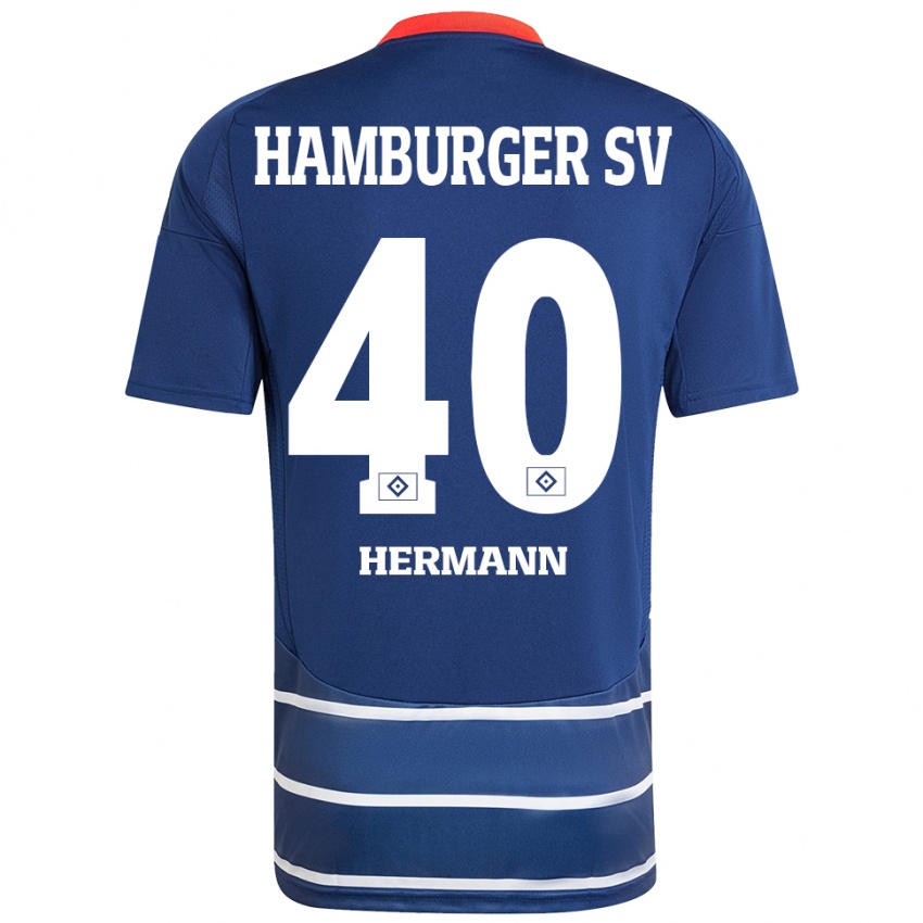 Heren Hannes Hermann #40 Donkerblauw Uitshirt Uittenue 2024/25 T-Shirt België