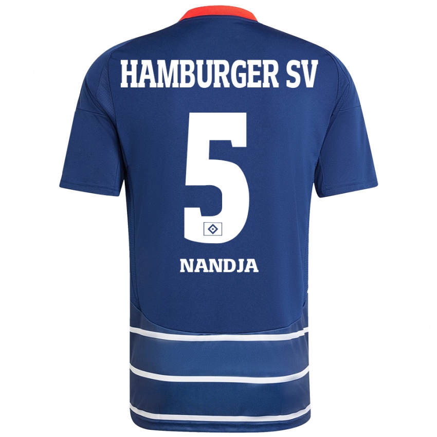 Heren Shafiq Nandja #5 Donkerblauw Uitshirt Uittenue 2024/25 T-Shirt België