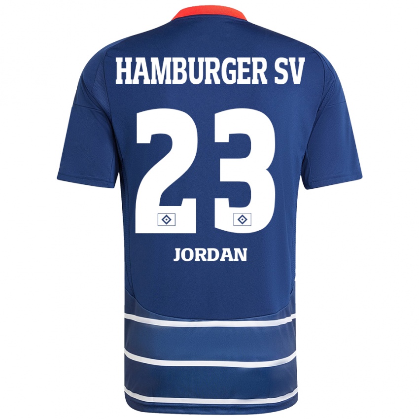 Herren Dominik Jordan #23 Dunkelblau Auswärtstrikot Trikot 2024/25 T-Shirt Belgien