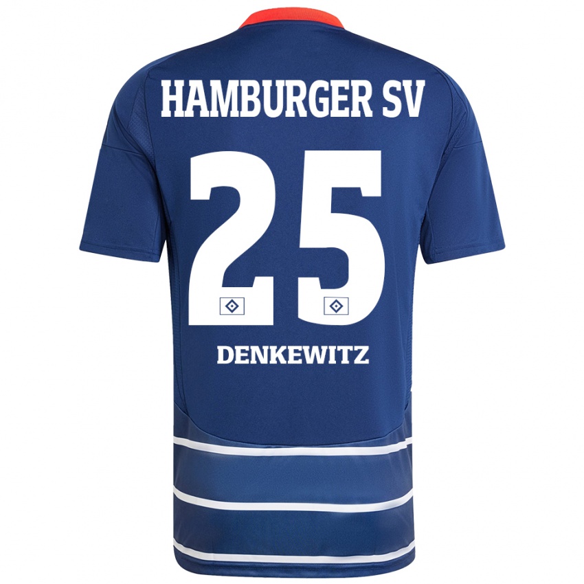 Heren Nick Denkewitz #25 Donkerblauw Uitshirt Uittenue 2024/25 T-Shirt België