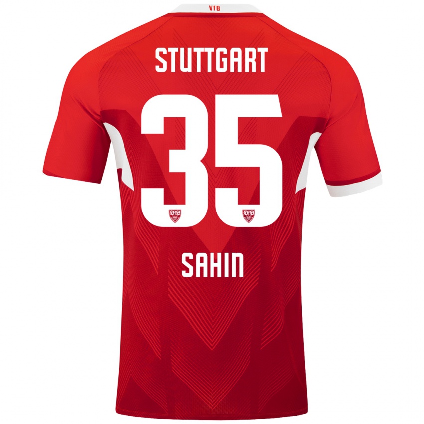 Heren Mehmet Sahin #35 Rood Wit Uitshirt Uittenue 2024/25 T-Shirt België