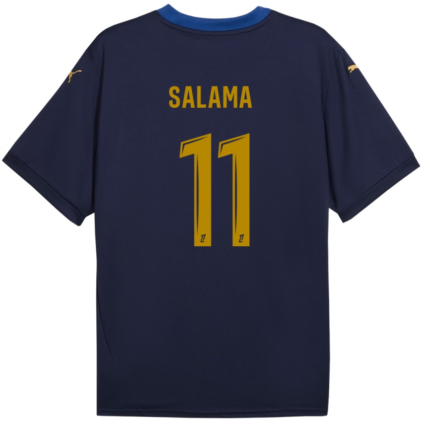 Herren Amine Salama #11 Marineblau Gold Auswärtstrikot Trikot 2024/25 T-Shirt Belgien