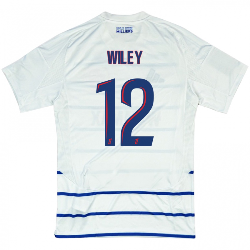 Heren Caleb Wiley #12 Wit Blauw Uitshirt Uittenue 2024/25 T-Shirt België