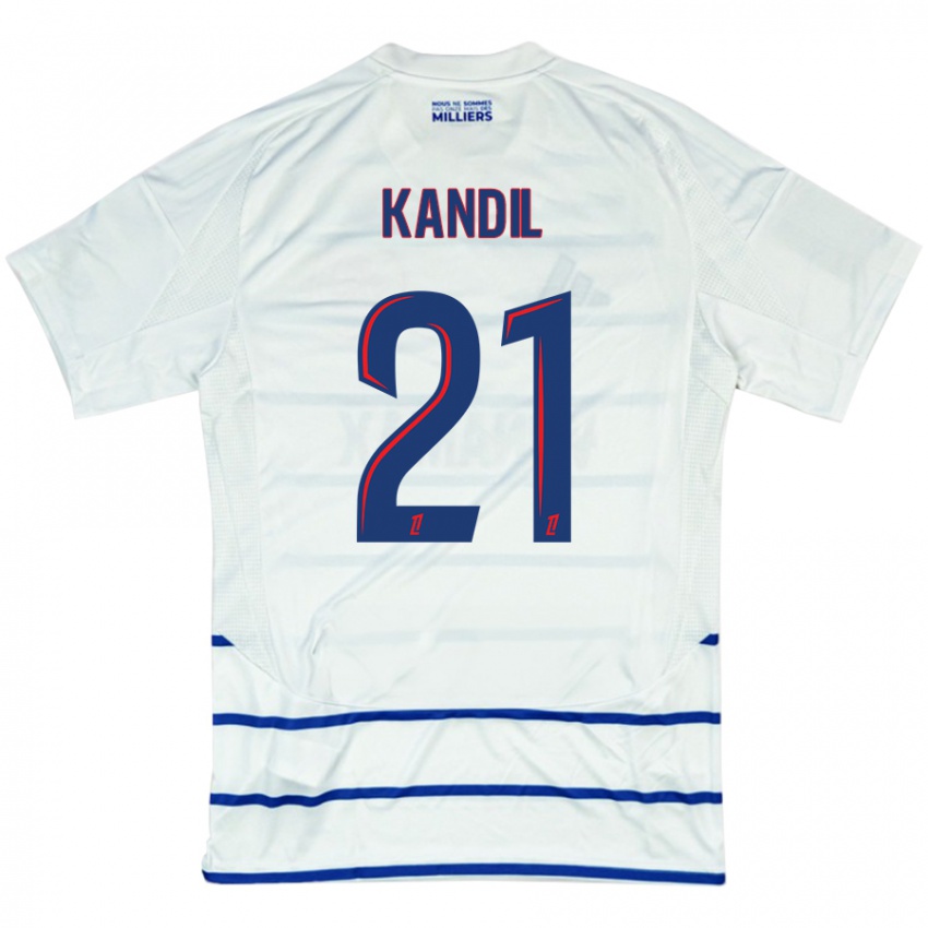 Heren Nordine Kandil #21 Wit Blauw Uitshirt Uittenue 2024/25 T-Shirt België