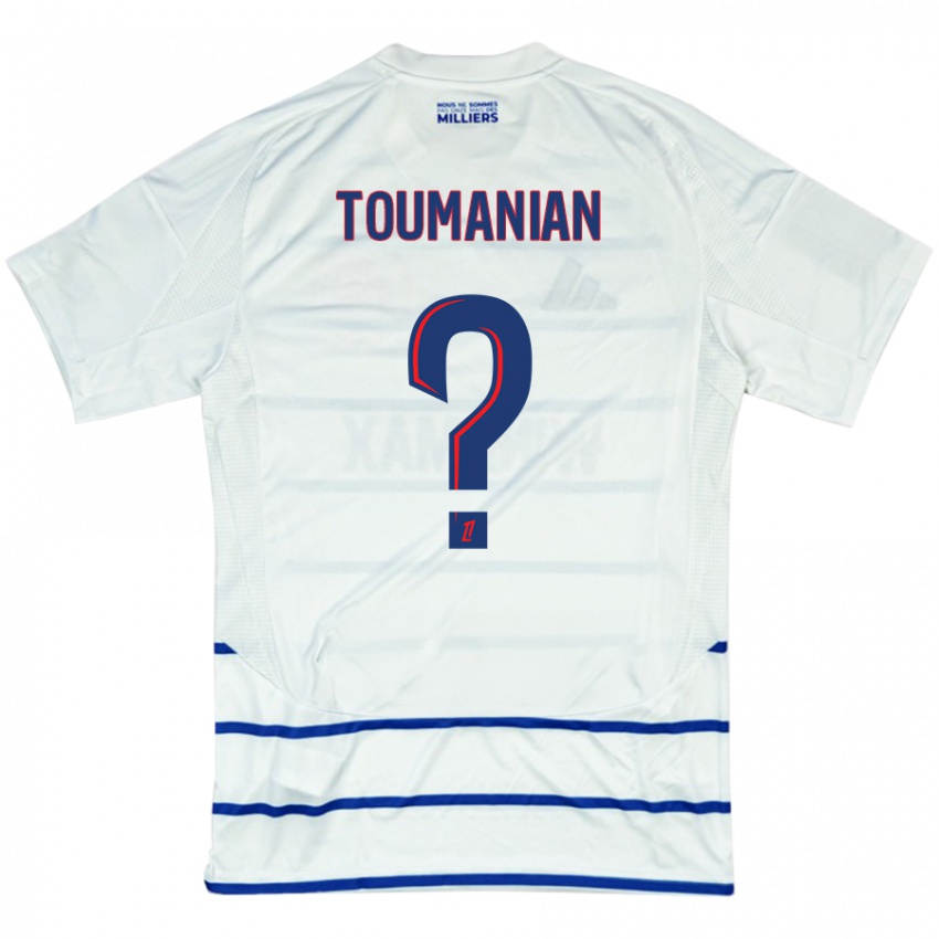 Heren Anthony Toumanian #0 Wit Blauw Uitshirt Uittenue 2024/25 T-Shirt België