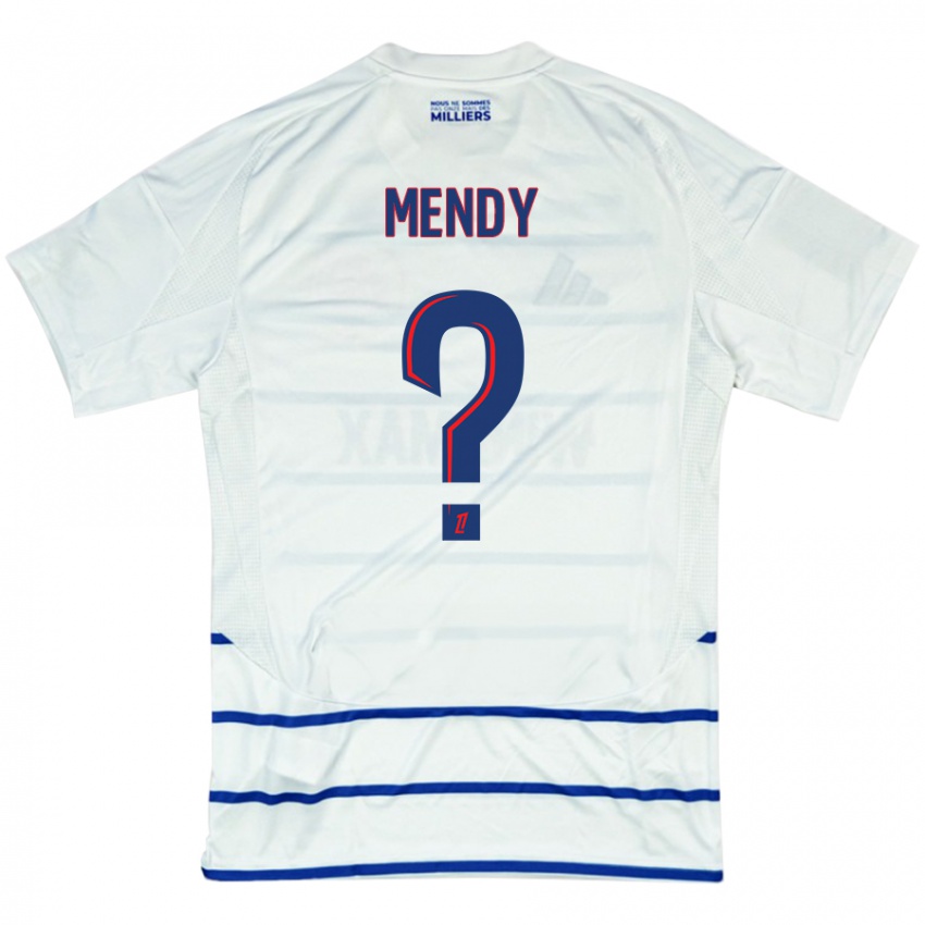 Heren François Mendy #0 Wit Blauw Uitshirt Uittenue 2024/25 T-Shirt België