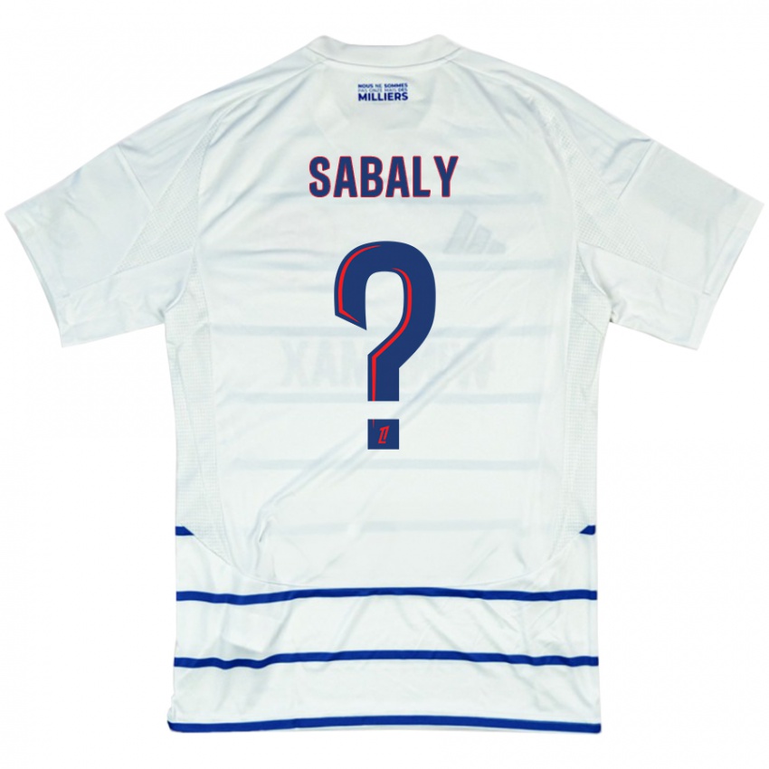 Heren Idrissa Sabaly #0 Wit Blauw Uitshirt Uittenue 2024/25 T-Shirt België