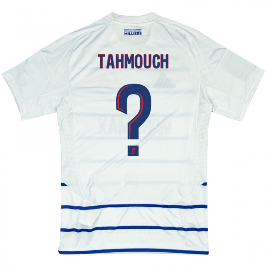 Heren Mathieu Tahmouch #0 Wit Blauw Uitshirt Uittenue 2024/25 T-Shirt België