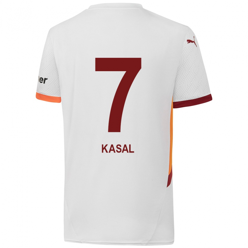 Herren Yasin Kasal #7 Weiß Gelb Rot Auswärtstrikot Trikot 2024/25 T-Shirt Belgien