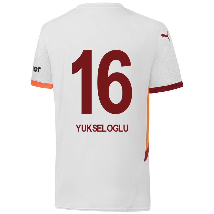 Homme Maillot Ayaz Yükseloğlu #16 Blanc Jaune Rouge Tenues Extérieur 2024/25 T-Shirt Belgique