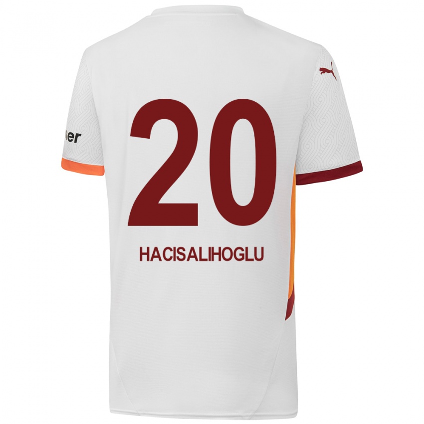 Homme Maillot Arda Hacisalihoglu #20 Blanc Jaune Rouge Tenues Extérieur 2024/25 T-Shirt Belgique