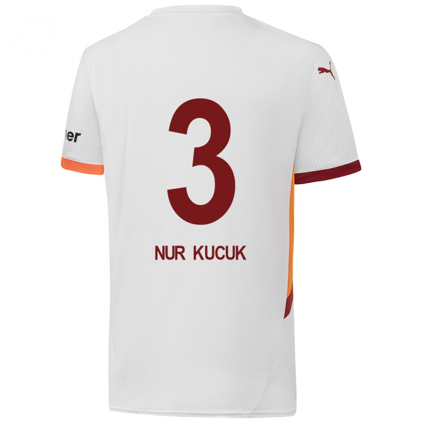 Heren Rabia Nur Küçük #3 Wit Geel Rood Uitshirt Uittenue 2024/25 T-Shirt België