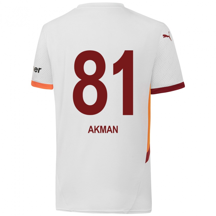 Herren Hamza Akman #81 Weiß Gelb Rot Auswärtstrikot Trikot 2024/25 T-Shirt Belgien