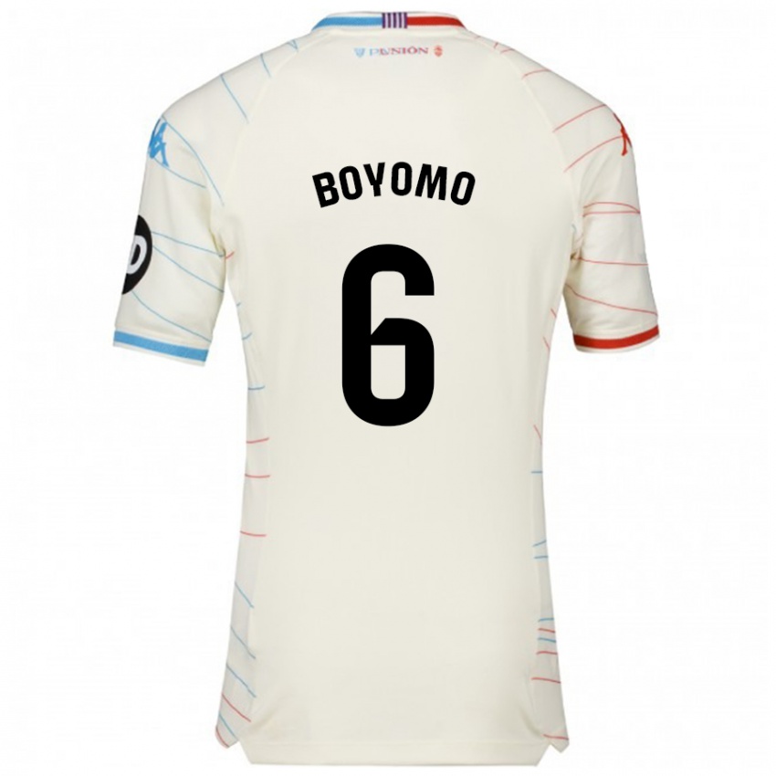 Heren Enzo Boyomo #6 Wit Rood Blauw Uitshirt Uittenue 2024/25 T-Shirt België