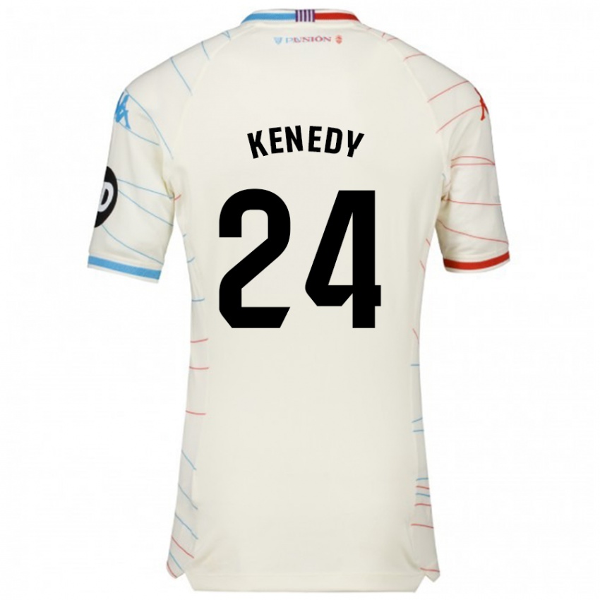 Heren Kenedy #24 Wit Rood Blauw Uitshirt Uittenue 2024/25 T-Shirt België