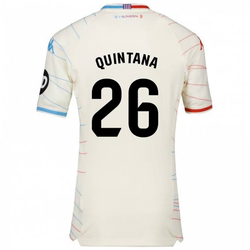 Heren Alberto Quintana #26 Wit Rood Blauw Uitshirt Uittenue 2024/25 T-Shirt België