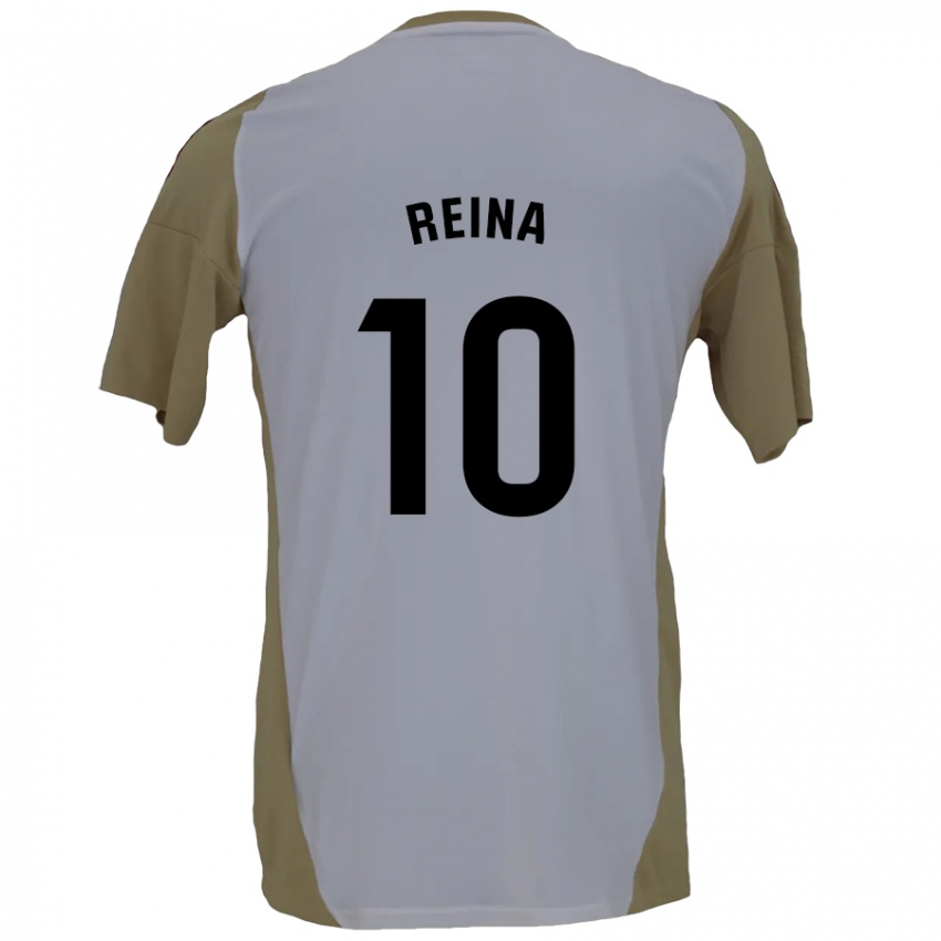 Heren Alberto Reina #10 Bruin Wit Uitshirt Uittenue 2024/25 T-Shirt België