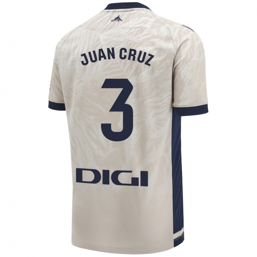 Heren Juan Cruz #3 Lichtgrijs Uitshirt Uittenue 2024/25 T-Shirt België