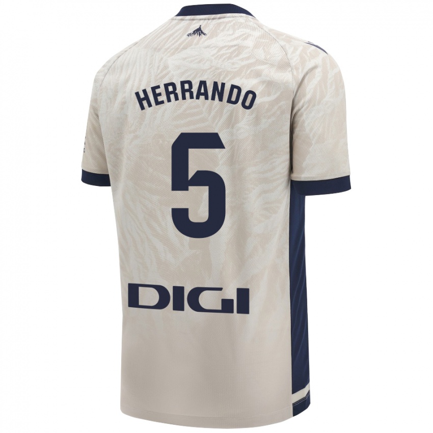 Heren Jorge Herrando #5 Lichtgrijs Uitshirt Uittenue 2024/25 T-Shirt België