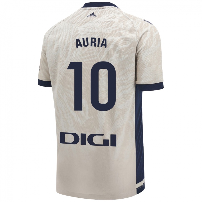 Heren Miguel Auria #10 Lichtgrijs Uitshirt Uittenue 2024/25 T-Shirt België