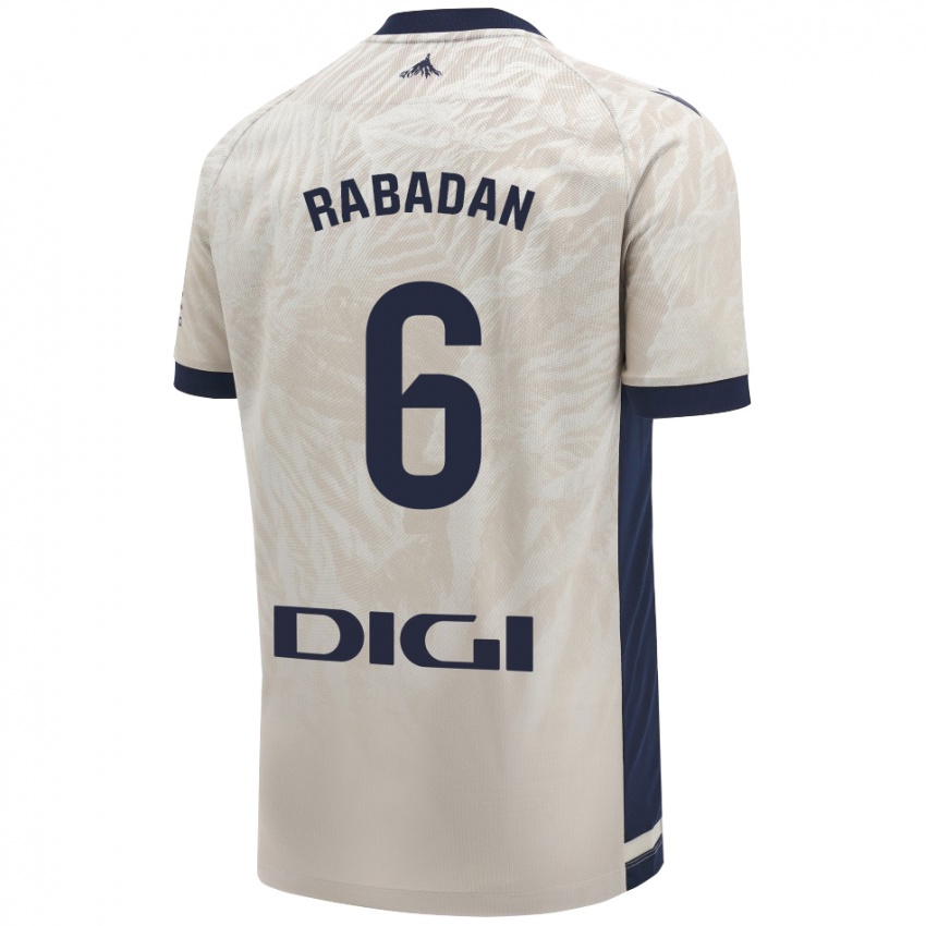 Heren David Rabadán #6 Lichtgrijs Uitshirt Uittenue 2024/25 T-Shirt België