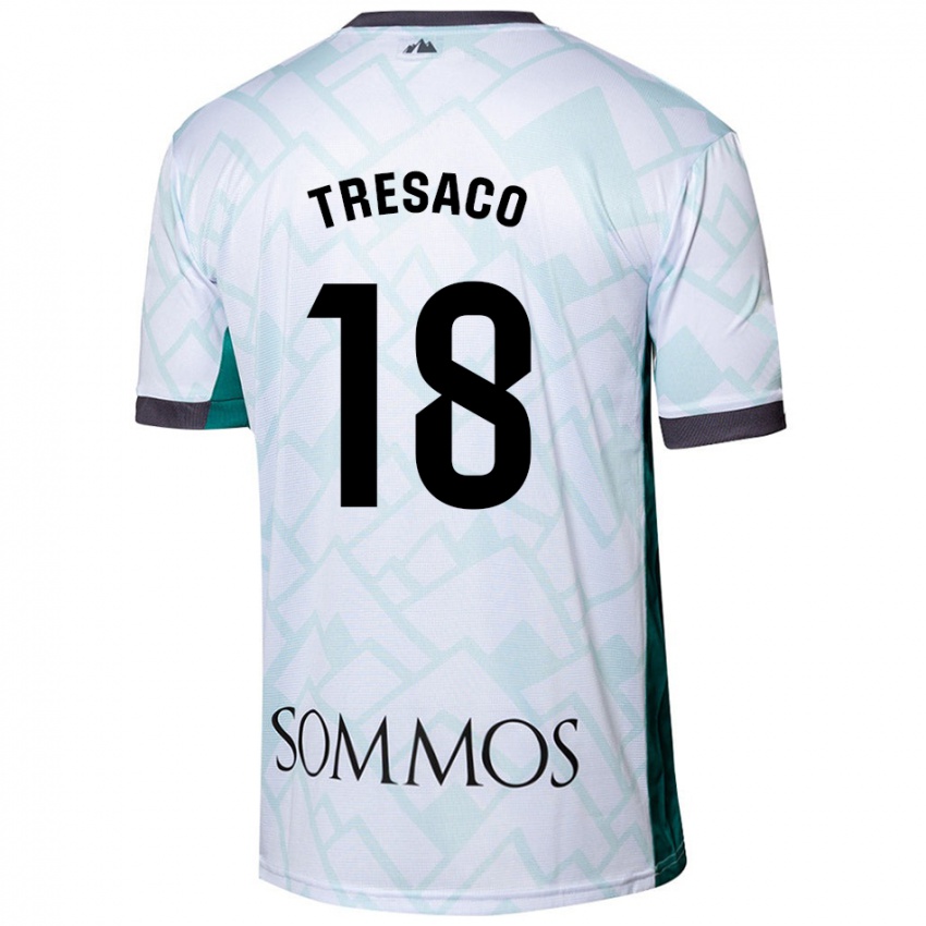 Homme Maillot Rafa Tresaco #18 Blanc Vert Tenues Extérieur 2024/25 T-Shirt Belgique